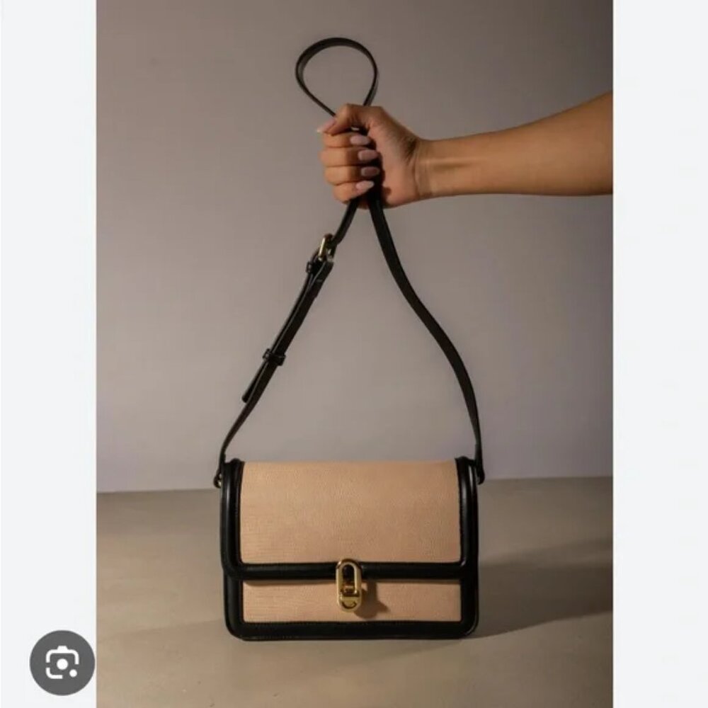 JULES KAE Mia Bag Vegan Leather (Black & Tan/Cream) BRAND-NEW &‎ BEAUTIFUL! - Picture 3 of 9